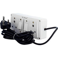 Hi-Plasst 2+2 Pin Extension Board With 2 Switches & 2 Sockets, 6A, 4-Yard Long Cord - Wall-Mountable Power Hub For Home, Office, Diwali Lights, Christmas Decor & Kitchen Appliances