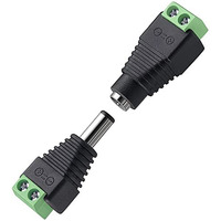 Fedus 5 Pairs Dc Power Jack Plug Adapter Connector,12V, 24V Male +Female 2.1 X 5.5Mm Dc Power Connector Terminal Barrel Connector For Cctv Camera/Led Strip Light, Dvr,Car Rearview Monitor System