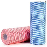 Warmfinity Pack Of 2 Multipurpose Kitchen Roll/Towel Roll/Napkins/Washable And Reuseable 80 Pulls Each Roll (Multicolor) Cleaning Tissue Highly Absorbent Non Woven