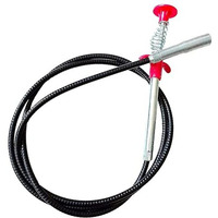 Zestzen Drain Pipe Cleaning Spring Stick, Hair Catching Claw Wire, Sink Sewer Clog Dredge Remover, Basin Cleaner, Flexible Grabber Pickup Tool, Retractable Cable (5Ft (160Cm), Black)