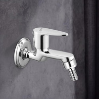 Ruhe Liva Brass Faucet/Tap | Nozzle Bib Cock Faucet/Tap | With Chrome Finish | For Washing Machine And Garden Pipes