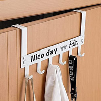 Docat Heavy Duty Metal Over Door Hanger With 6 Hooks Multipurpose Removable Door Hanger For Hanging Clothes Scarves Coats Towels Drill-Free Wall Hooks For Bedroom Kitchen Accessories (White, 1Pcs)