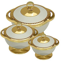 Selvel Milano Inner Steel Casserole Set Of 3 (1700Ml, 1100Ml, 600Ml)|Bpa Free|Advanced P.U. Insulation| Hot Box For Kitchen | Keeps Food Hot & Fresh Chapati, Roti, Biryani And More (Repose Grey)