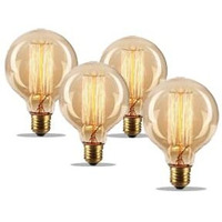 Kinis Vintage Style Incandescent Light Bulbs/Bulb For Wall Light/Bulb For Hanging Light/Bulb For Pendant Light/Bulb For Chandelier/Bulb For Decorative Lights (Kin-G80 Bulb, Pack Of 4)