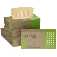 Greenwish Bamboo Soft Facial Tissue Box-100Pulls (Pack Of 5) | 100% Biodegradable, Eco Friendly And Chemical Free | Car Tissue Box