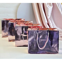 Satyam Kraft 4 Pcs Shiny Paper Bag Gift Bags With Handle | Gift For Her/Him, Mothers Day Gifting, Wedding Return Gifts, Birthday, Relatives, Shopping & Party | Eco-Friendly And Reusable (Pink)