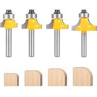 Serplex 4Pcs Roundover Router Bits Set For Woodworking, 6Mm Shank, Multiple Radius Options (1/8", 1/4", 3/16", 5/16"), Durable Tungsten Steel For Smooth, Clean Cuts On Hardwood, Softwood, Plywood