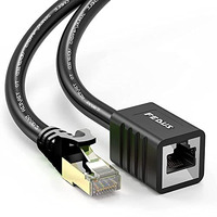 Fedus Cat8 Ethernet Extension Cable 1.5 Meter Rj45 Shielded Male To Female Lan Cord Extender Cable, Support Cat7 / Cat6 / Cat5E / Cat5 Standards High Speed 40Gbps 2000Mhz Sftp Patch Cord Lan Cable