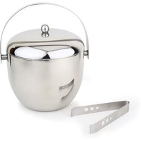 Car-O-Bar Mirror Finish Stainless Steel Ice Bucket With Tong - 1500 Ml | Ice Bucket For Bar & Home | Premium Design Ice Bucket| Bar Accessory