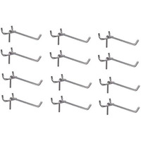 Q1 Beads 12 Pack 6" Heavy Duty Pegboard Hooks Kit Peg Hooks For 1 Spaced Pegboards, Utility Hooks For Wall Organizing In Home Or Garage (Chrome, 6 Inch, 12 Pcs)