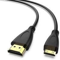 Coolcold Mini Hdmi To Hdmi Cable | (1.5Meter/5Ft) Hdmi High Speed 4K Cable, (Not Micro Usb/Micro Hdmi) | Male To Male | Compatible For Monitor, Tablet, Laptop, Television, Projector, Hdtv, Dslr