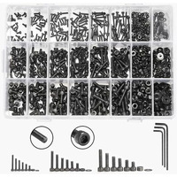 Serplex 1290Pcs Screws Nuts And Washers Set M2 M3 M4 Screws Nuts And Washers Assorted Sizes, High Hardnes Alloy Steel Hex Socket Head Cap Metric Bolts And Nuts Anti Rust Steel Screws Nuts