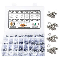 Epi-Torque; The Epic Torque #Doityourself Metric M3 M4 M5 M6 Stainless Alloy Steel 202 Grade Full Threaded Hex Bolts Nuts And Washer Assortment Kit Set With Storage Box Pack Of 500 Pcs