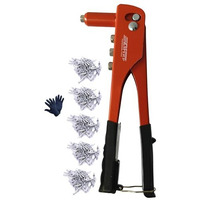 Inditrust Hand Operating Professional Orange/Yellow Riveter Gun And 5 Type 50Pcs Rivets Glove