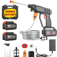 Dadlm (Double Battery) Wireless High Pressure Car Washer&Car Cleaning 48V Rechargeable Electric Pressure Washer Gun Machine Tool For Car,Bike,Gardening With Adjustable 3In1 Nozzle&5M Hose Pipe** (1)