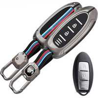 Shopoflux Metal Key Cover Compatible With Nissan Magnite 2 Button Smart Key (Black) (Pack Of 1)