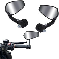 Grandbiker Motorcycle Bar End And Rear View Battle Mirror For Bike Dominar Pulsar 200 Ns Re Classic Thunderbird Continental Gt/Duke Rc / R15 V3 V4 Fz/Ntorq (Star Shape)