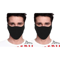 Primebox Men Pro Cotton Fabric Bike Riding Washable Reusable Dust Protection Cover Face Mask For Men Women Balaclava Neck Gaiter Pack Of 2Pcs Mask (Mask-Ninja-Plain-2Pcs)