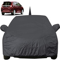 Jazz Dustproof Car Cover With Mirror & Antenna Pockets, Grey Color, Taffeta Polyster,Triple Stitched, Compatible With Honda Jazz Car Cover (2015 To 2024), Jazz Car Accessories