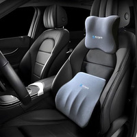 Firtero Car Neck Rest Cushion & Waist Support Pillow Combo  Stylish Ergonomic Memory Foam For Car Seats & Office Chair, Premium Comfort & Posture Support, Gray