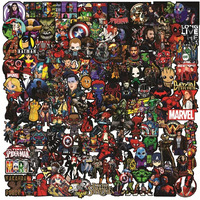 Pixelartz Super Heroes Dark Theme Styling Doodle Diy Vinyl Stickers For Laptop, Skateboard, Luggage, Snowboard, Refrigerator, Toys, Car, Bikes, Phones, Guitar (Set Of 70 Stickers) Multicolor (009)