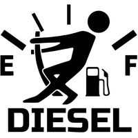 Meira Diesel Sticker For Car Fuel Tank (Reflective)(10Cm X 9Cm) (Black)