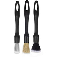 3Pcs Car Cleaning Brush, Car Detailing Brush Set With Box, Car Duster Brush Chain Cleaning Brush Soft Bristle Cleaning Brush For Car Interior, Dashboard, Wheel, Window, Keyboard, Air Conditioner, Gap