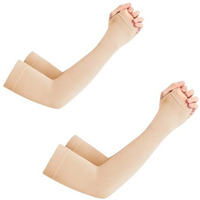 Tradehub Upf 50 Sun Protection Arm Sleeves, Sports Arm Cover For Men & Women, Biking, Cricket, Cycling, Golf, Pack Of 2 (Skin)
