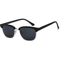 Vincent Chase By Lenskart | Matte Black Gold Grey Full Rim Square Branded Latest And Stylish Sunglasses | Polarized And 100% Uv Protected | Men & Women | Medium | Vc S14482