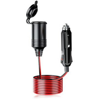 Sthira 12V/24V Car Cigarette Lighter Cable, 4M/13Ft Car Cigarette Lighter Extension Cord Extra Long With Led Indicator & Dust Cap For Air Compressor, Tire Pump
