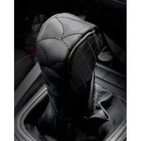 Automaze Faux Leather Manual Gear Shift Lever Anti-Slip Padded Knob Protective Cover For Car (Black)