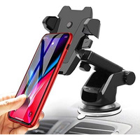Humble Universal Silicone Sucker Long Neck Car Mobile Phone Holder Mount Stand Ultimate Reusable Suction Cup With 360 Degree Rotation For Car Windshield Dashboard - (Black)
