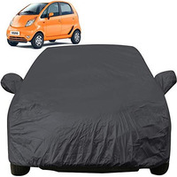 Autofact Car Body Cover With Mirror Pockets Compatible For Tata Nano (Triple Stitched, Bottom Fully Elastic, Dark Grey)