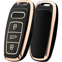 Shopoflux Tpu Car Key Cover Compatible For Audi A6 A7 A8 E-Tron Q8 Sq8, A3 Q7 S3 S6 Sq7 Rs6 S7 Rs7 Smart Key- Black