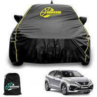 Garrege Car Body Cover For Maruti Baleno With Mirror & Antenna Pockets With Bag & Water Resident Outdoor Car Covers Rain Snow Uv Dust Protection.Full Elastic Custom Fit,Grey Colour