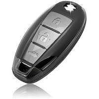 Jvcv Soft Tpu Transparent Cover Compatible With Maruti Suzuki 2 And 3 Button Baleno Ciaz Vitara Brezza S Cross Swift Ignis And Toyota Urban Cruiser Smart Key (Transparent Black)