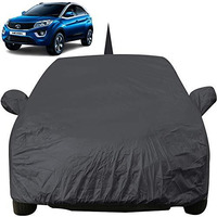 Nexon Dustproof Car Cover With Mirror & Antenna Pockets, Grey Color, Taffeta Polyster,Triple Stitched, Compatible With Tata Nexon Car Cover (2017 To 2024), Nexon Car Accessories