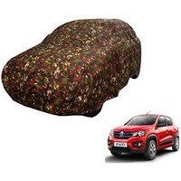 Auto Hub Car Cover Compatible With Renault Kwid With Triple Stitched, Elastic Bottom, Kwid Car Cover (Jungle Matty)