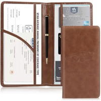 Sthira Car Document Holder Bifold Pu Leather Bag With 6 Transparent Pouches, Spacious Organizer For Registration, Insurance, License, Cards, Cash Sturdy & Durable File Holder For Vehicle Documents