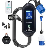 Strompuls 7.2 Kw Portable Ev Charger, Smart App, 1 Phase, 2.6Inch Large Screen, Ip65, 5 Meter Tpu Cable, Adjustable Amp, Bag,Wall Holder Clips,Emergency Earthing Off Option, 5 Years Warranty* (Bundle)
