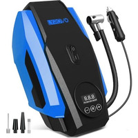 Lyrovo Tyre Inflator Portable Air Compressor Tire Air Pump For Car Tires - Car Accessories, 12V Dc Auto Pump With Digital Pressure Gauge, Emergency Led Light For Bicycle, Balloons (Ly1166, Blue)