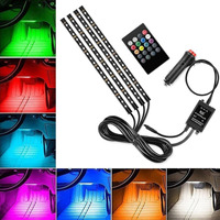 Eltron Turbo Atmosphere Led Multicolor Strip Lights Car Interior Music Sync Interior Ambient Lighting Works With All Cars (4 Pcs 48 Led, 12V Multicolor)