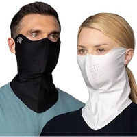 Oxyglobe 2Pcs Face Mask For Bikers,Uv Face Mask, This Face Cover For Sun Protection For Golf, Cycling, Hiking, Fishing & Outdoor Sports (White Black)