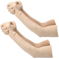 Kitdao Unisex Cotton Arm Sleeves For Summer And Sun Protection Full Hand 24" Long Gloves For Bike Riding Men And Women Washable And Reusable