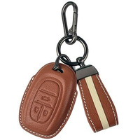 Keyzone Royal Leather Key Cover For Mg Gloster Smart Key (Cognac Brown)
