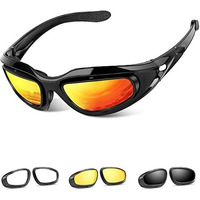 Linist Polarized Motorcycle Riding Goggles, Windproof Cycling Glasses Uv400 Outdoor Sports Sunglasses Interchangeable Lenes For Running, Driving, Mountain Bike, Hiking