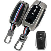Coll Of Fest Metal Silicon Key Cover Compatible With Toyota Fortuner | Fortuner Legender | Innova Hycross | Invicto 3 Button Smart Key Special Feature Visible In Low-Light Conditions