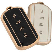 Shopoflux Tpu Key Cover Compatible With Tata Curvv | Curvv Ev Electric 4 Button Smart Key Only (Pack 2 Black + White)