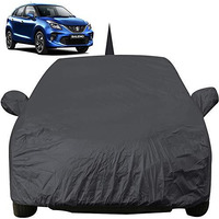 Autofact Car Body Cover For Maruti Baleno (2015 To 2021) With Mirror And Antenna Pocket (Light Weight, Triple Stitched, Heavy Buckle, Bottom Fully Elastic) (Maruti Baleno, Grey 2)