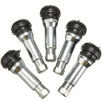 Shopee Car Chrome Alloy Copper Tubeless Rubber Wheel Tyre Valve Stem Dust Cap Cover -5Pcs